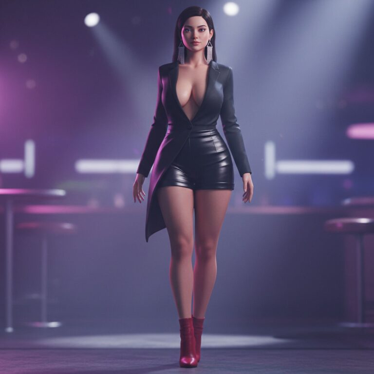 Seksowna asymetria – marynarka i skórzane szorty na wieczorne przygody