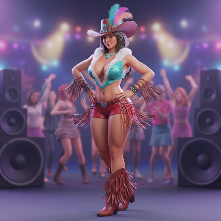 Seksowna karnawałowa kreacja w stylu western – idealna na rodeo fiesty pełne flirtu