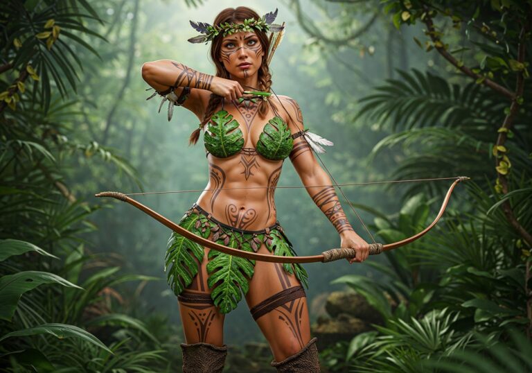 Kostium amazonki z dżungli – dzika wojowniczka w walecznym stylu