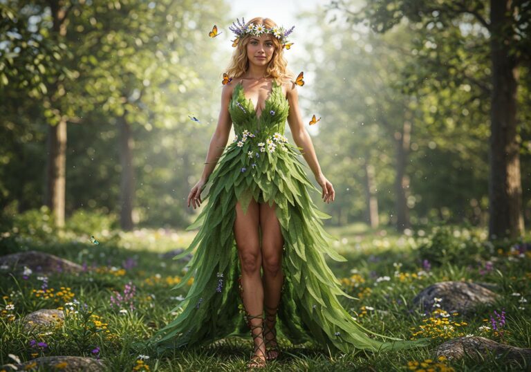 Jak stworzyć magiczny kostium nimfy leśnej – tiulowe liście, kwiatowe wianki i dzika emanacja natury