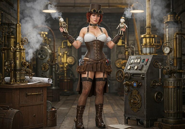 Steampunkowa inżynierka – mechaniczny wdzięk w świecie pary i trybików
