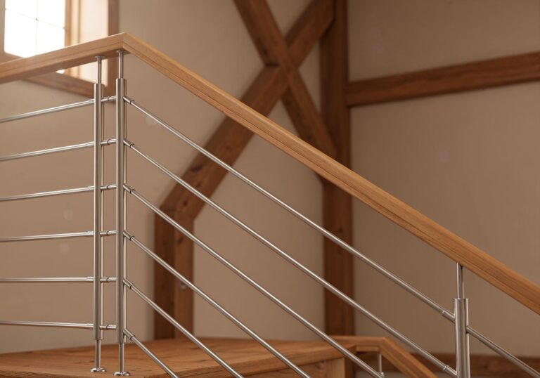 Hybrydowe balustrady – ciepło drewna spotyka się z siłą stali