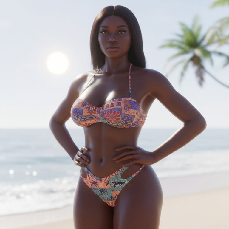 Nigeryjskie print on print – odważne miksy wzorów w skąpych zestawach plażowych
